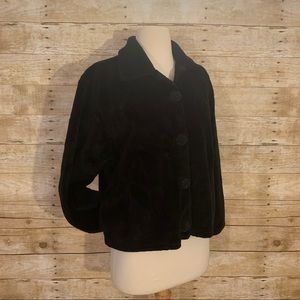 Black fuzzy coat